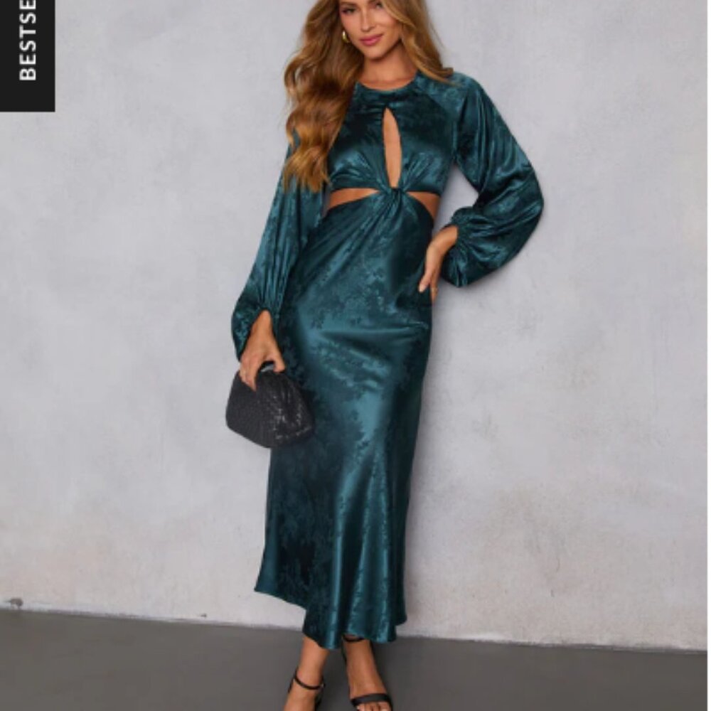 VICI Collection - Under My Spell Cutout Maxi Dress - Teal - Medium